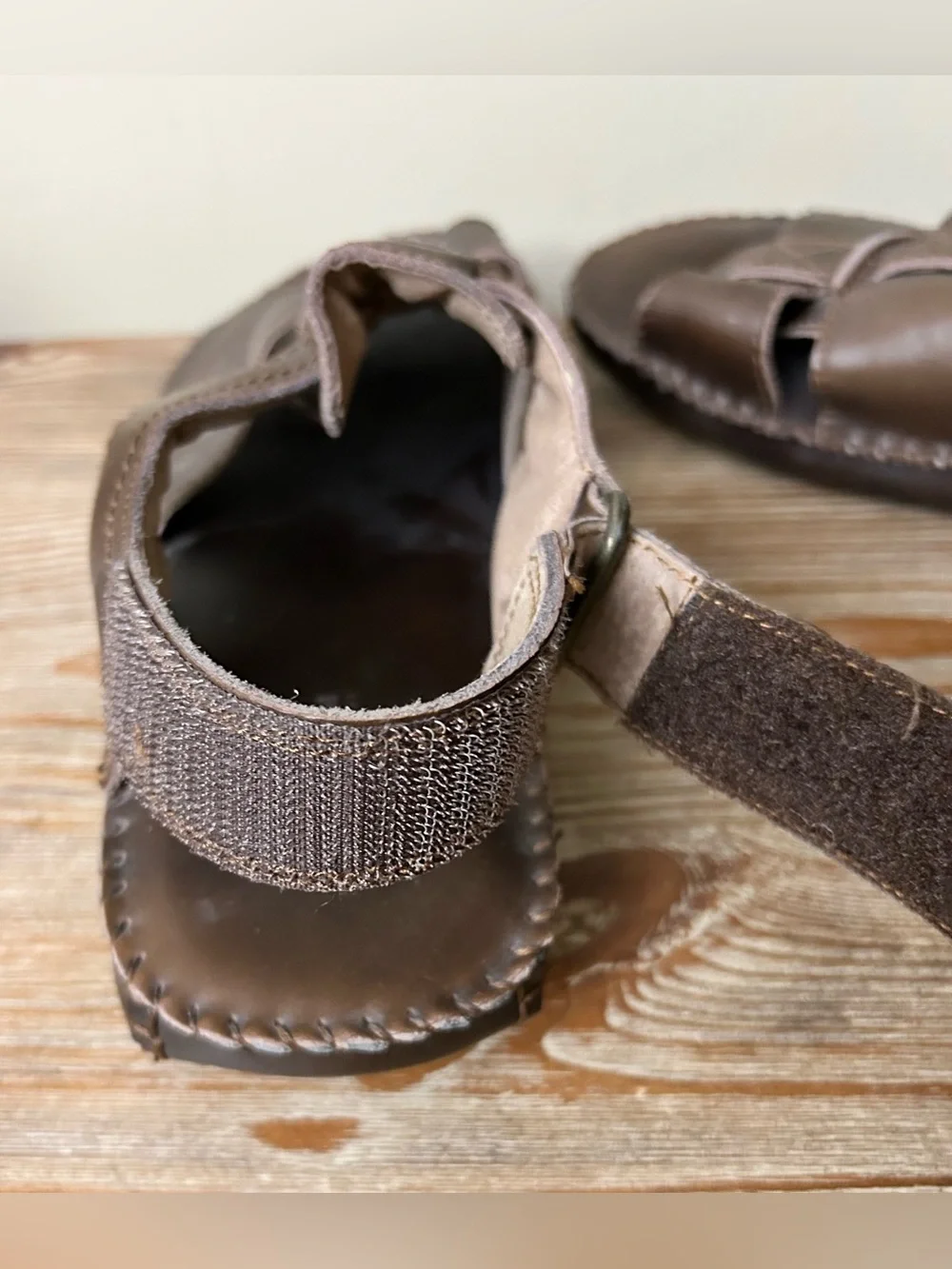 Florsheim Leather Fisherman Sandals Mens Size 8 Brown Comfort Casual Summer